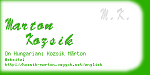 marton kozsik business card