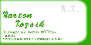 marton kozsik business card